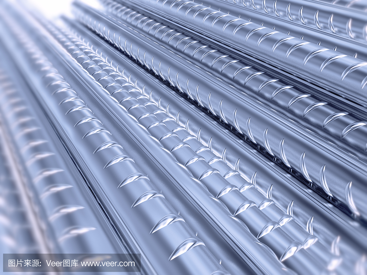 切割鋼筋的三維插圖